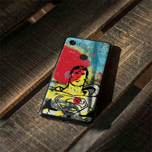 DC Comics Superman Color Splatter Google Pixel 3 XL Skin